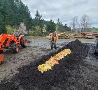 Adding Food Scraps to Compost Row | HealTerra Adding Food Scraps to Compost Row | HealTerra